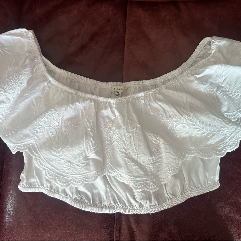 Elegant White Off-Shoulder Crop Top